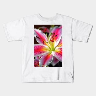 Pink Lily Lilium Herbaceous Flowering Plants Kids T-Shirt